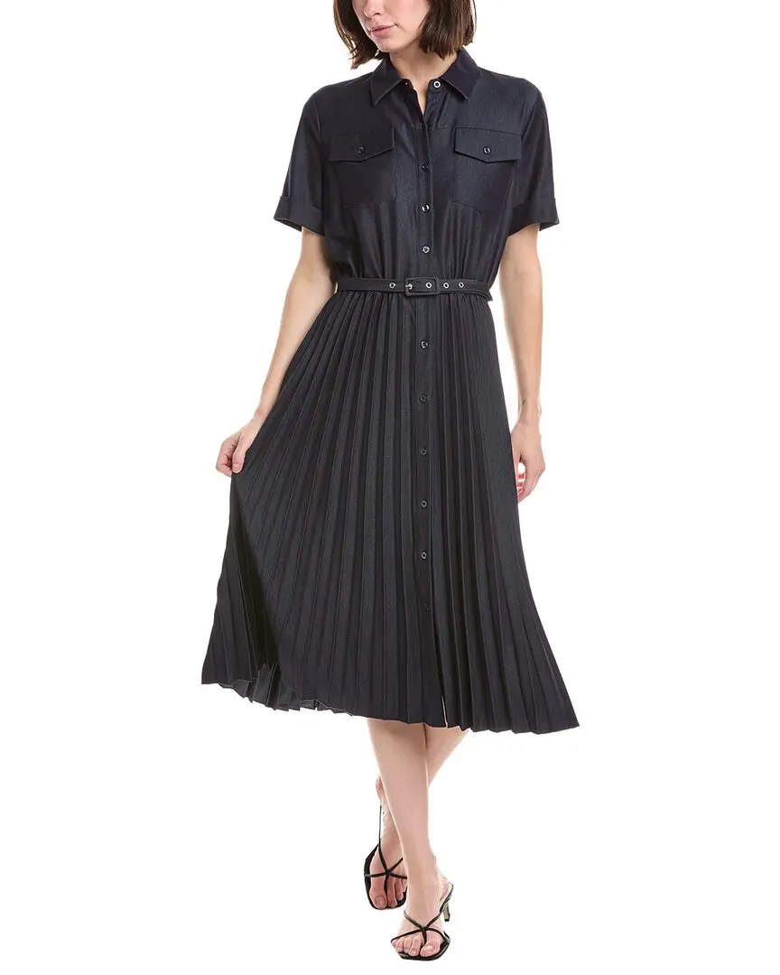 T Tahari Pleated Midi Dress