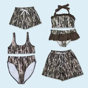 Kids boy Camouflage print summer swim trunks