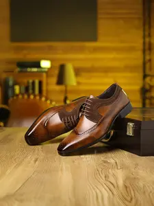 Men's Fashionable Brogue Design Lace Up Wingtip Dress Shoes, Casual Comfortable Business Style Shoes for Daily Wear, Fashion Shoes for Party, Daily Clothing Decor, Boy