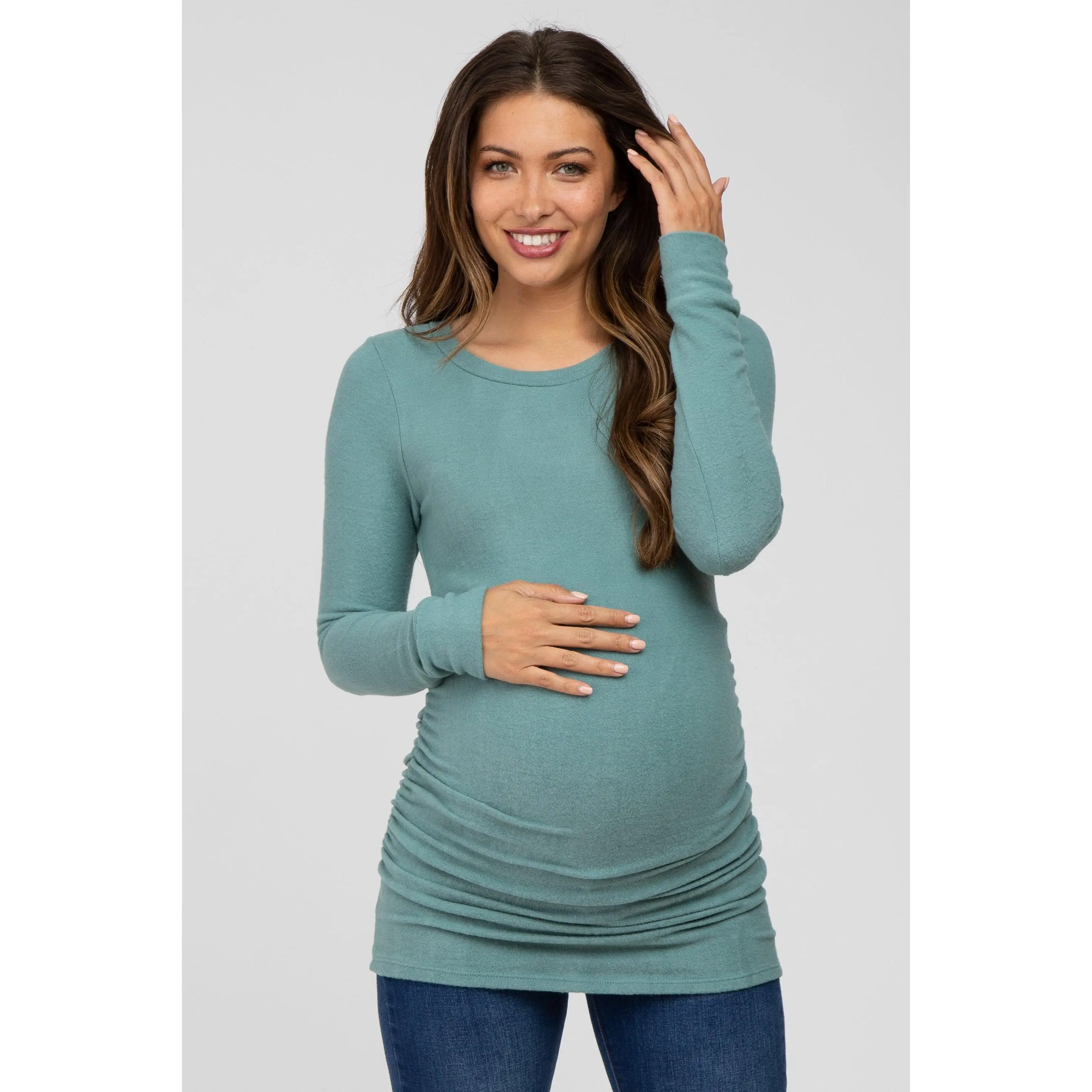 Jade Soft Knit Ruched Maternity Top