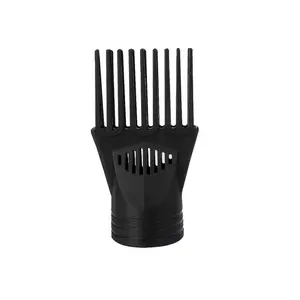 Universal Hair Dryer Comb Attachment for Straightening and Detangling, Black Plastic Salon Blow Dry Nozzle for All Hair Types, Professional Styling Tool