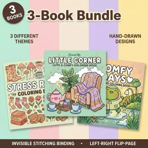 Adult Coloring Book Set - 3pcs Comfy Theme Coloring Books with 96 High-Quality Pages, Interactive  Illustrations for Leisure Painting, Beginner-Friendly Designs, Stunning Patterns for Men and Women – Perfect Gift for Halloween, Christmas & Birthdays