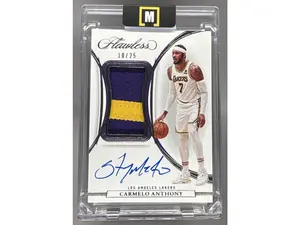 2021-22 Panini Flawless Carmelo Anthony #VPA-CMA Vertical Patch Auto /25 Lakers