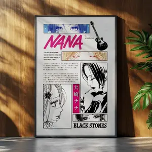 Nana Anime Poster, Black Stones Anime Manga Art, Japanese Anime Wall Decor, Anime Wall Print (Unframed / Print Only)