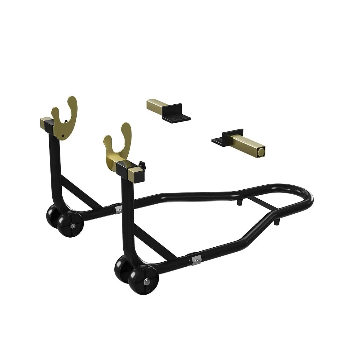 GARVEE Functional Motorcycle Stand Lift, 450LBS Capacity with U-Shaped Base, Adjustable Arms, Swing Arm Spools for Front/Rear Wheels Maintenance and Repairs
