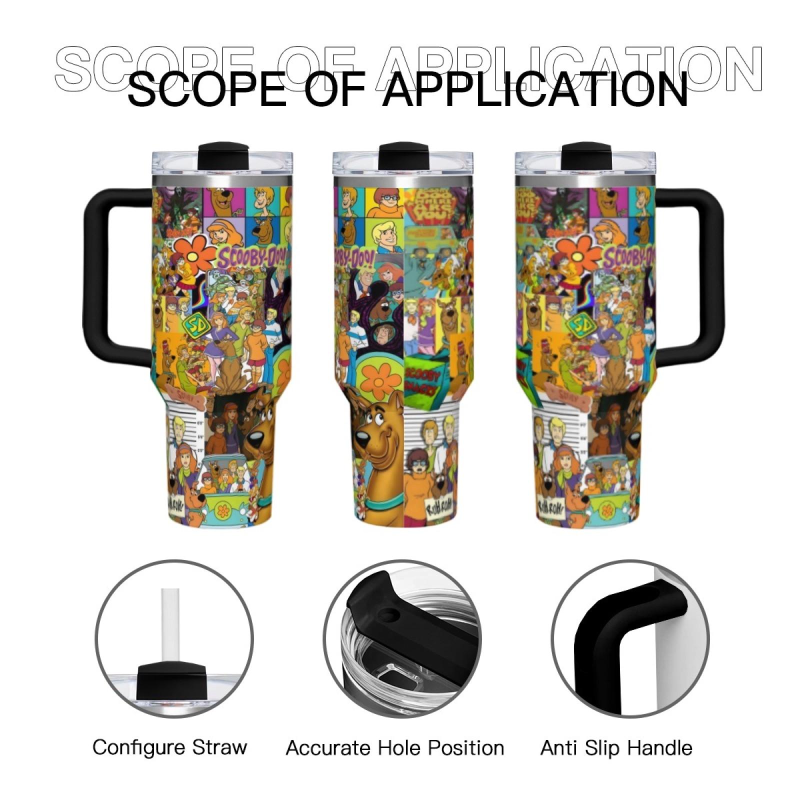 40oz Stainless Steel Tumbler, SCOOBY-DOO Pattern Insulated Water Bottle, Stainless Steel Thermos Flask, Drinking Cup for Home Office School, TikTok Viral Scooby Doo Tumbler, Leakproof Travel Mug, Trendy Summer Gift Drinkware