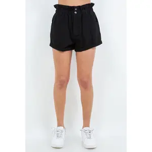 Womenswear American Bazi High Waist Paper Bag Shorts Casual Comfort