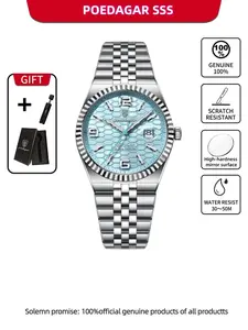 Poedagar original high-quality men's watch, waterproof, luminous, date, luxury, stainless steel quartz watch, men's watch, Modern Fashionable Wristwatch, Business Fashion Watches