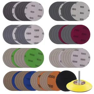 3 Inch Sandpaper (75mm) Silicon Carbide Wet/Dry Hook & Loop Sanding Discs Assorted 600/800/1500/2000/3000/5000/7000/10000 Grit with 1/4 Shank Sanding Pad &Sponge Polishing Pad(82pcs)