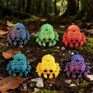Cute Spider Decor, Home and Office Art Decoration, Durable Plastic Gaming Theme, High-Quality 3D Printed Animal Tank Ornament, Festival Decor