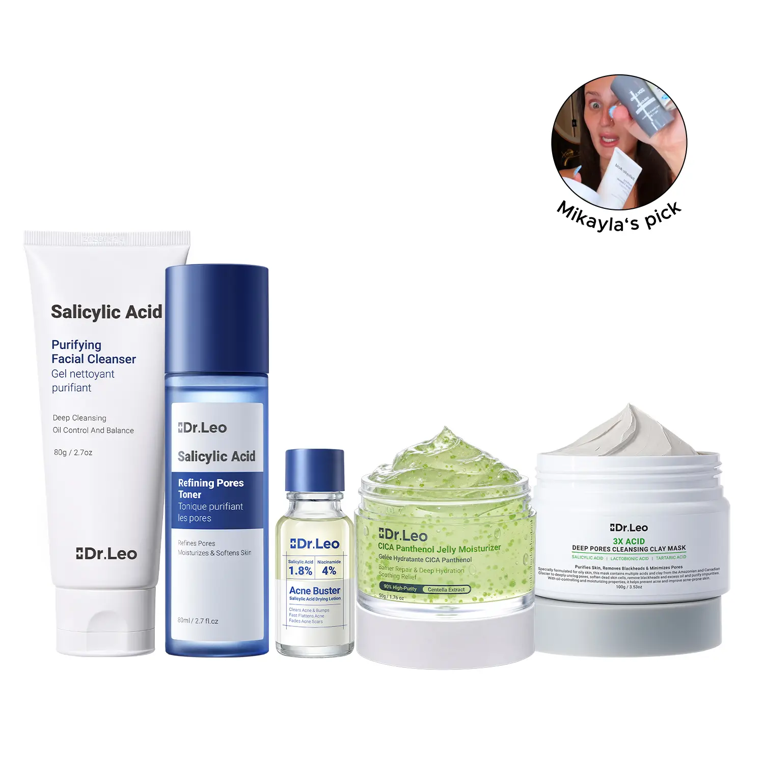 Dr.Leo 5-Step Acne Care Routine – Pore Refining, Oil Control, Soothing Barrier Care & Targeted Pimple Treatment for Acne-Prone & Sensitive Skin #sohochic