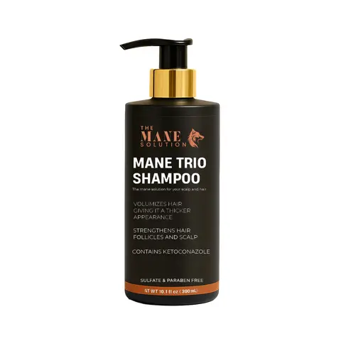 Mane Trio Shampoo: 3-in-1 Hair Growth, Ketoconazole Volumizing shampoo for Thinning & Fine Hair Rosemary – Sulfate & Paraben Free – 300ml Conditioner Haircare