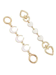 Heart & Moon Design Handbag Extension Chain, Adjustable Shoulder Strap Extender, Elegant Bag Accessory for Women & Girls