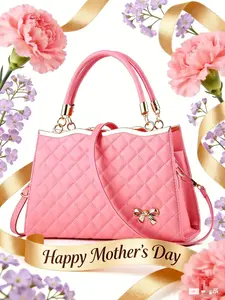 Women's Handbag, Fashionable and Atmospheric Mother's Bag, Middle-Aged Large Capacity One Shoulder Quilted Crossbody Bag, High-End Feeling, Stylish Handbag