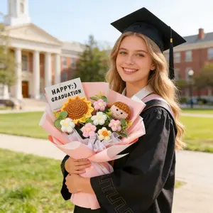 Handmade Crochet Graduation Flowers Unique Gift for Senior Night College & High School Grads Perfect for Son's Graduation Celebration