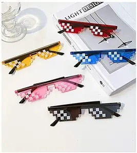 8 Bit Pixel Video Game Sunglasses, Unisex Meme Pixelated Eyewear