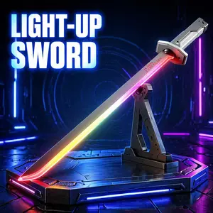RGB Retractable Lightsaber Toy for Boys - Colorful Glow, Spray Spark, FX Sound, Samurai Blade, Cool Role Play Battle Toy, Ideal Birthday Gift