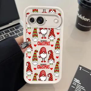 Gnome Christmas Delight Pattern TPU Phone Case suitable for Google PIXEL 9 8 7 Pro 5G Shockproof Non Slip  Protection Cover Smartphone Casing