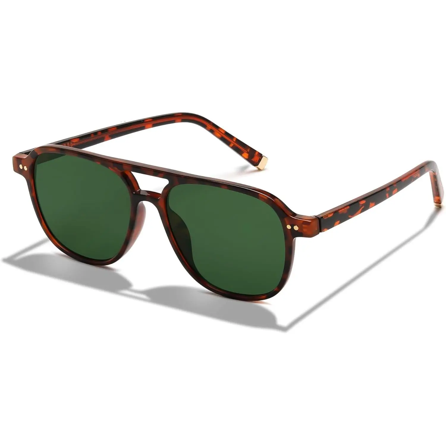EyeconicFinds Unisex 70s Vintage Square Aviator Sunglasses - Durable Acetate Frame, Polarized Lenses, UV400 UV Protection, Fashionable Sunglasses B0117, Unisex Appeal
