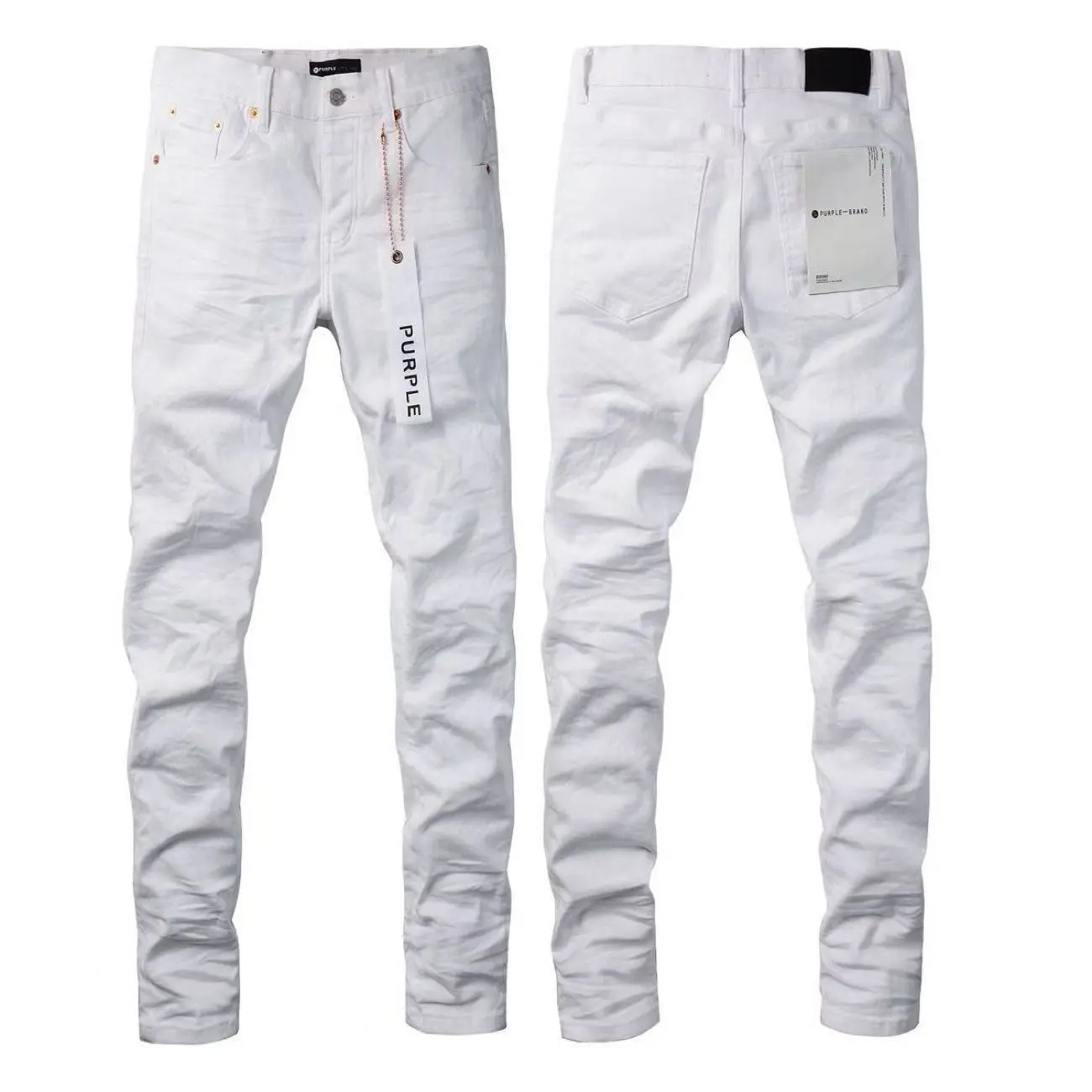 Men’s trendy slim-fit jeans from European and American high street fashion, featuring embroidered lettering, ripped patches, and stretch fabric Men’s trendy slim-fit jeans from European and American high street fashion, featuring embroidered lettering, ripped patches, and stretch fabric