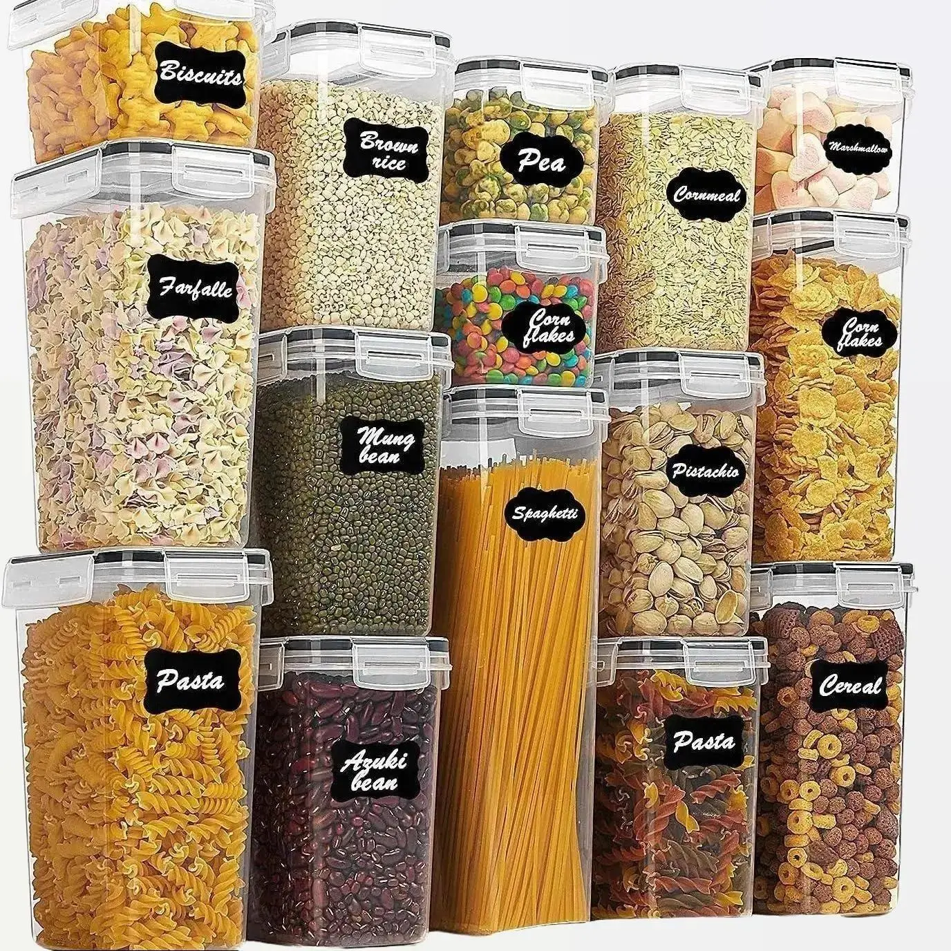 15PC Food Storage Container Set 🍱 | BPA-Free, Airtight, Pantry Goals ✨ + 24 Labels!