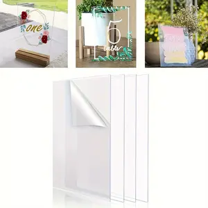 5 Pieces 6x10 Inch Acrylic Sheets, 0.2cm Thick, Ideal for Signs, Displays, Windows, Desks, Artwork, Frames, Non-Disposable Display Items