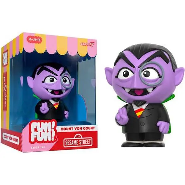 Super7 Sesame Street FUN! Wv1 Count Von Count New TV/Movie Character Collectible Action Figurine - Articulated at the Neck, Dark Suit Statue, Vinyl Figure