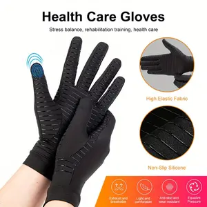 20241 Pair Of Warm Copper Compression Non-slip Touch Screen Gloves, Multi-purpose, Outdoor, Cycling, Office, Ideal for Gifts2025