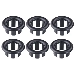 WOWOW 6 Pack Sink Overflow Ring Black, Bathroom Kitchen Sink Basin Trim Overflow Cover Hole Insert Cap