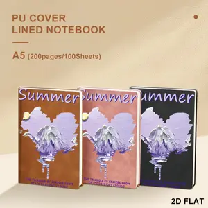 Dreamy Watercolor Purple Mountain Summer Landscape A5 Notebook, Soft Artistic Cover Design, Multiple Specifications Available, Smooth Writing Journal for Outdoor Sketching & Daily Planning, Perfect for Work & Personal Use