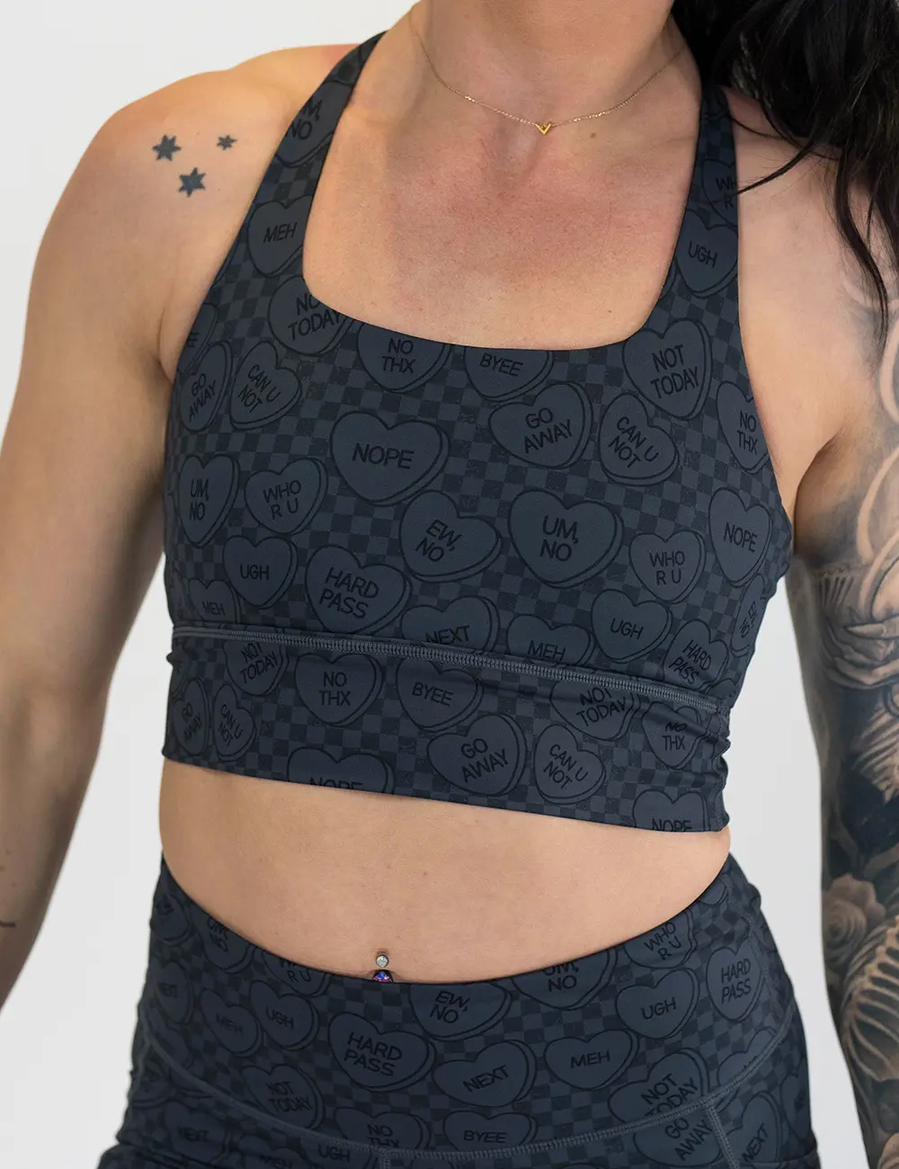 CVG Longline Bra Go Away Women's Activewear Square Neckline Double Strap Cross Back Yoga Gym Activewear Workout Ribbed Supportive Fit Sportswear Bra Strappy Yoga Bras
