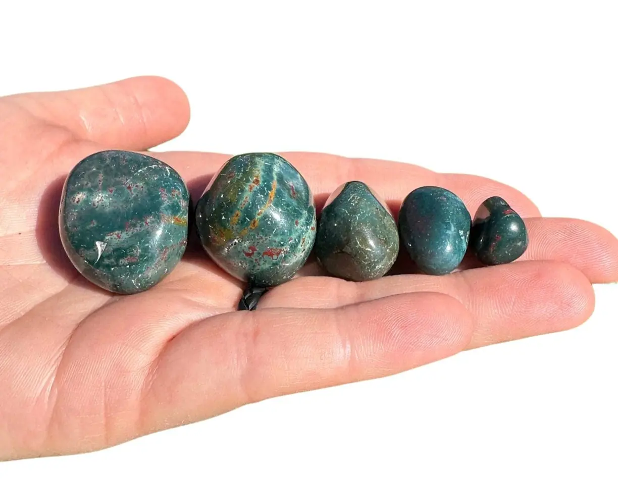 New Moon Beginnings Bloodstone Tumbled Stone - Natural Color Variety with Unique Shapes and Aura