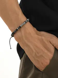 Men's Fashion Handmade Beaded Bracelet, Unique Stone Turquoise Jewelry, Hip Hop Style, Personalized Knitted Wristband, High Quality Bracelet