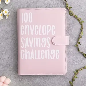 2026 New Model 100 Envelopes Saving Challenge with Cute Stickers, A5 Money Saving Binder with Cash Envelopes, Budget Binder Savings Challenge Book for 100 Day to Save $5,050 for Budgeting Planner