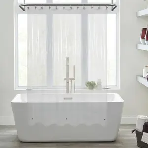 Mrs Awesome Clear Shower Curtain Liner with 3 Magnets, 72x72 Premium Flexible Sturdy Plastic Shower Curtain for Bathroom Lightweight, Waterproof, Clear