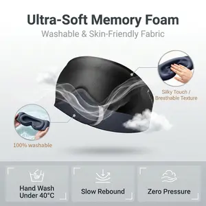3D Full Coverage Weighted Sleep Mask | No Pressure on Eyes & Lashes, Better Light Blocking, Super Comfy for Travel, Naps & Bedtime
