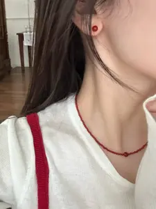 Natural Agate Necklace, Lucky Feng Shui Jewelry, Energy Chain, Total Length 45+5cm, Women's Gift for Valentine's Day, Mother's Day, Christmas