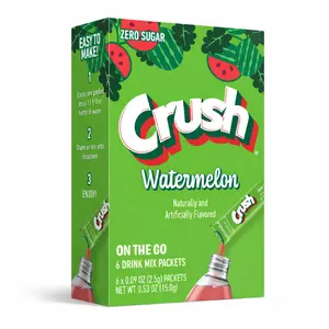 12x Crush Watermelon On The Go - Flavoring Powder Drink Mix Pack - Refreshing Hydration 0.56oz