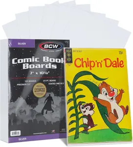 BCW Silver Comic Book Backing Boards 7" x 10.5" – 50 Pack | Certified Acid-Free | Comic Book Boards for Fabric Storage & Silver Age Comic