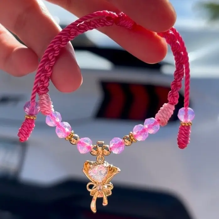 Pink Adjustable Bracelet, Fashion Accessory for Daily Wear