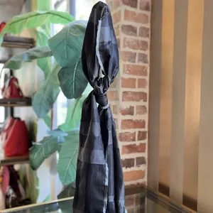 Pre-owned BURBERRY Black Silk Check Scarf