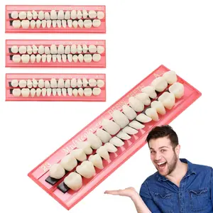 4 Sets Temporary Tooth Repair Kit, 112Pcs A2 Resin Fake Teeth Thermal Filling Beads, Broken Missing Tooth Gap Replacement Denture Veneers for Halloween Prop Teaching and Daily Use