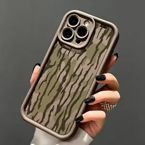 Soft Phone Case for iPhone 17 16 15 14 Pro Max 13 12 11 XSMAX XS Plus E Air Camouflage Harmony Pattern TPU Bumper Camera Lens Protection Rugged Durable Phone Cover Smartphone Cellphone Casing