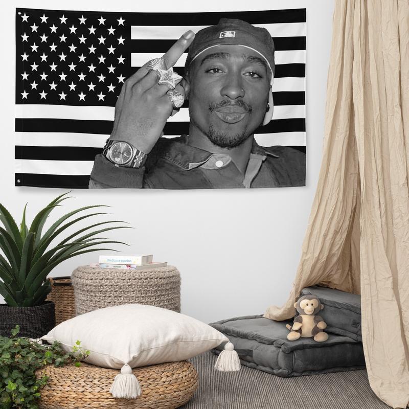 Tupac American Flag - Hip Hop Legend Tapestry 40in*60in Tapestry Decor