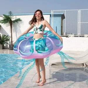 Floating Jellyfish Design Swimming Ring, Inflatable Swimming Ring, Water Sports Equipment for Adults & Children, Beach Outdoor Party Supplies