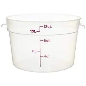 Cambro Camware Bundle 6 &12 Quart Translucent round Food Storage Containers with Lids and Free Scraper Cambro
