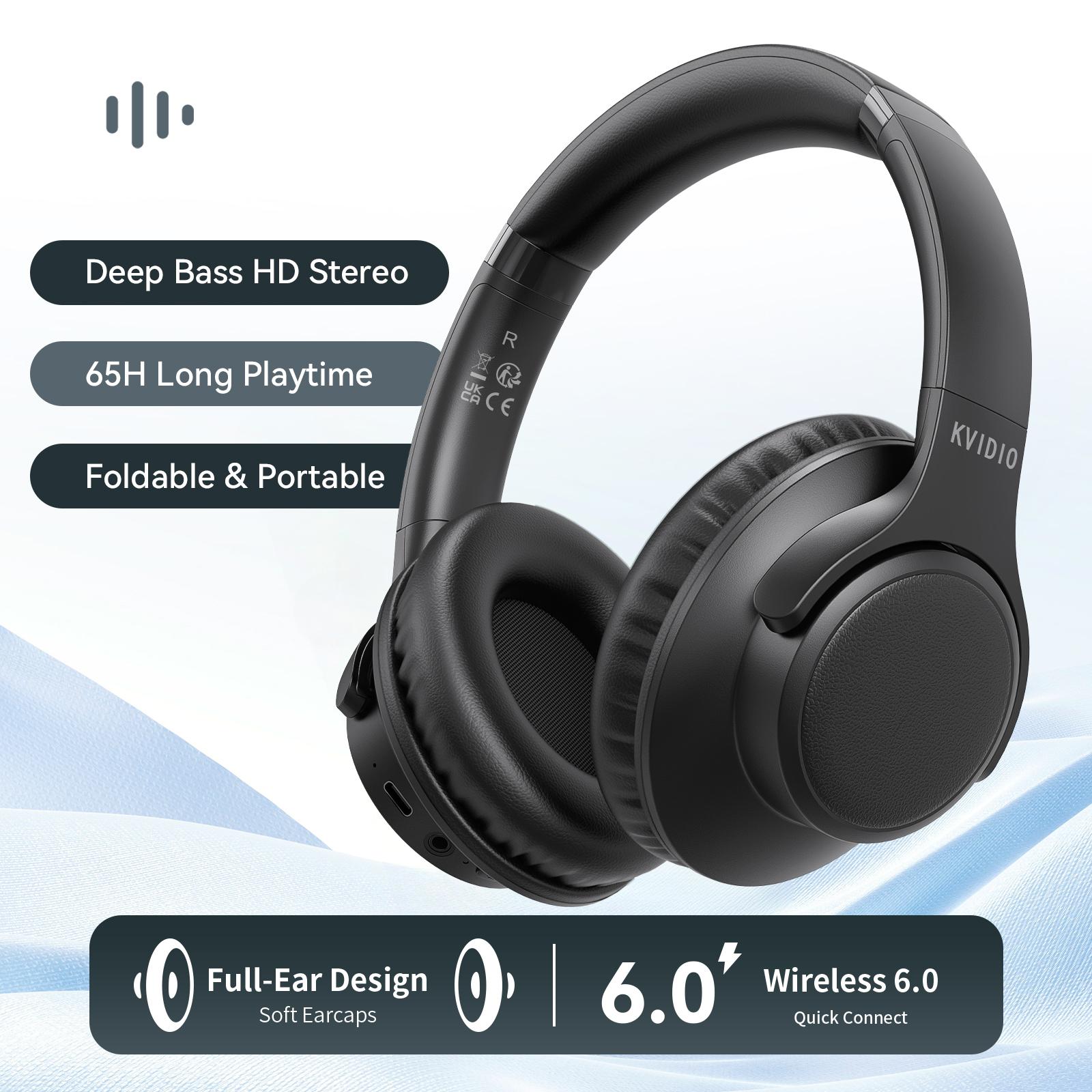 #TikTokShopBackToSchool  Bluetooth Headphones Wireless Over Ear, Up to 65 Hours Playtime, Hi-Fi Stereo Audio, Lightweight Foldable Design with Mic