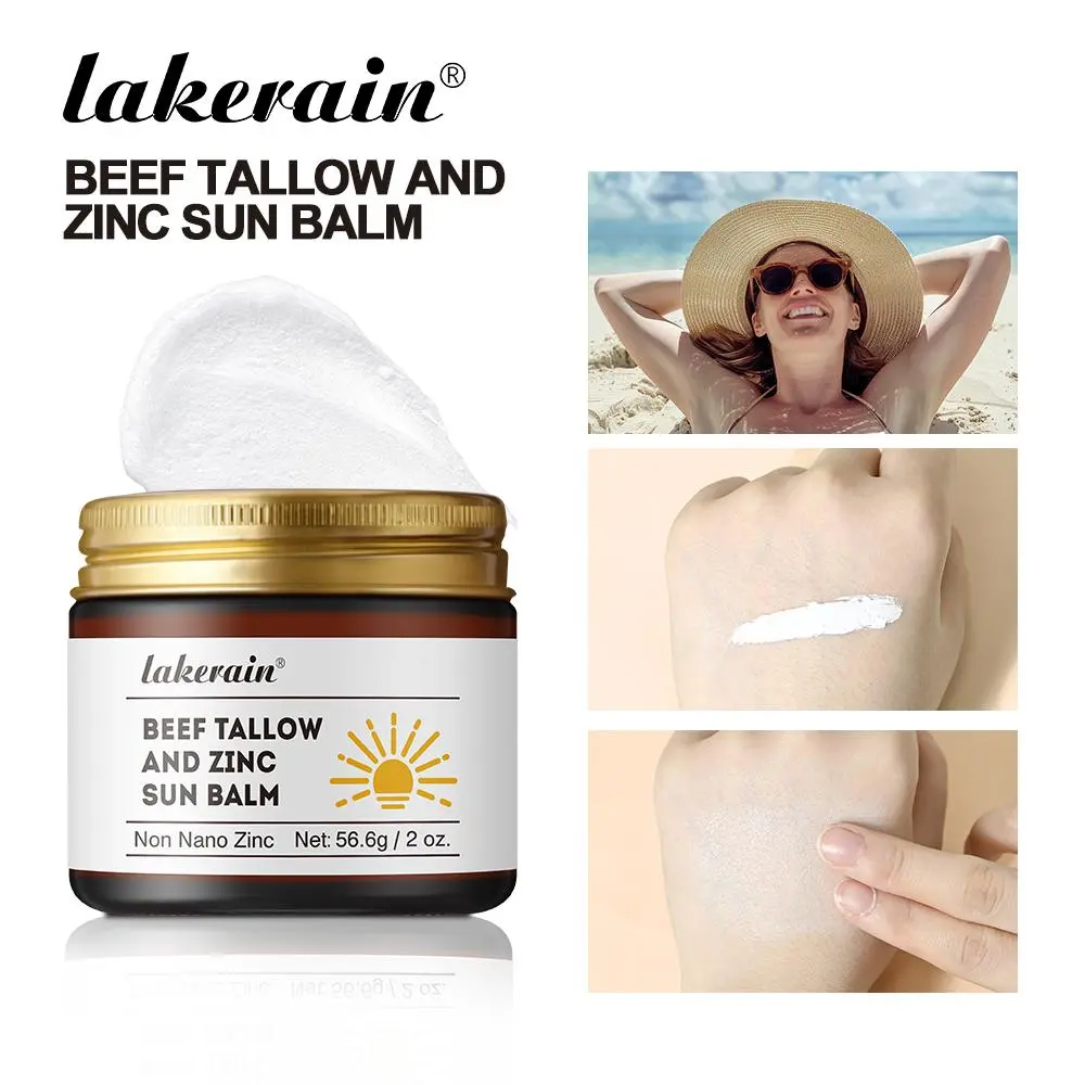 Large Capacity Filling Sunscreen Beef Tallow And Zinc Sun Balm Moisturizing Water Resistant Skin Sun Protection Protects Calms
