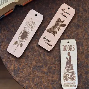 Wooden Bookmark High-Quality Durable Wood 6x2 Inches 3mm Thick Elegant Design for Bookshelf Enhance Reading Experience