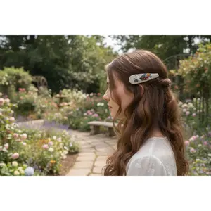 Halloween Floral Hand-Embroidered Hair Clip Barette